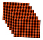  Halloween Placemats for Dining Table 100% Cotton 14" x 20" Halloween Checks