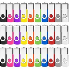 USB Flash Drive 100 Pack,  Premium USB2.0 Swivel Memory 128MB 100P-Mixcolor
