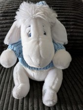 Disney Store Exclusive White Eeyore 12" Plush Blue Winter Snowflake Sweater