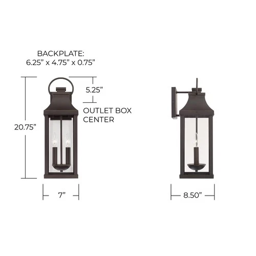 Capital Lighting 946421 Bradford 2 Light 21" Tall Outdoor Wall - Picture 2 of 12