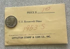 1953 S Roosevelt Dime - Silver - Vintage Littleton Envelope L2