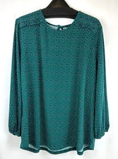 Adrianna Papell Blouse Women XXL Green Flow Crepe Top