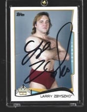 355  LARRY ZBYSZKO   signed Wrestling Card w/COA   FREE SHIPPING !