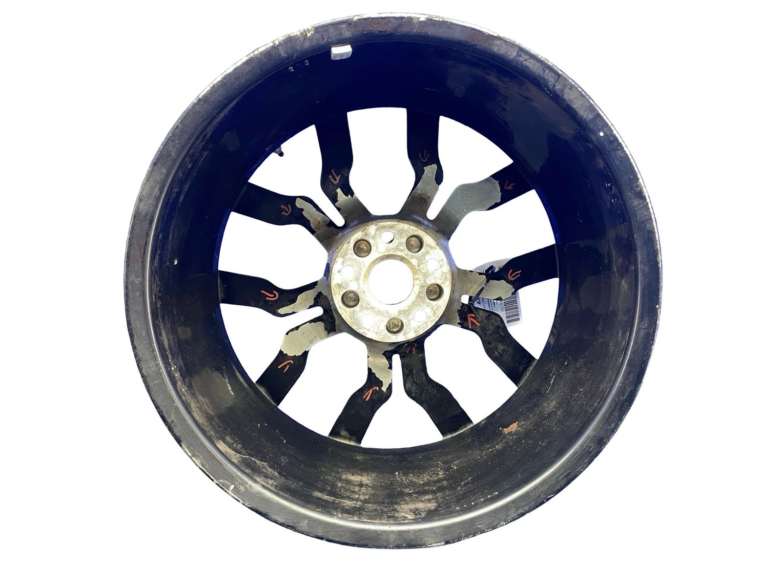 10-15 AUDI R8 19X8.5 TEN SPOKE FRONT WHEEL RIM PAINTED BLACK 420601025AM *BENT*