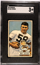 1951 Bowman MAC SPEEDIE Cleveland Browns #3 SGC 3 VG Condition (758)