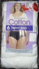 Hanes  6-Pair Women's Brief Underwear Panties Cotton White Breathable  2XL/9