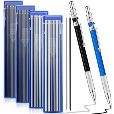 Gersoniel 2 Pcs Welders Pencil with 48 PCS 1 Count (Pack of 1), Sliver, Black 