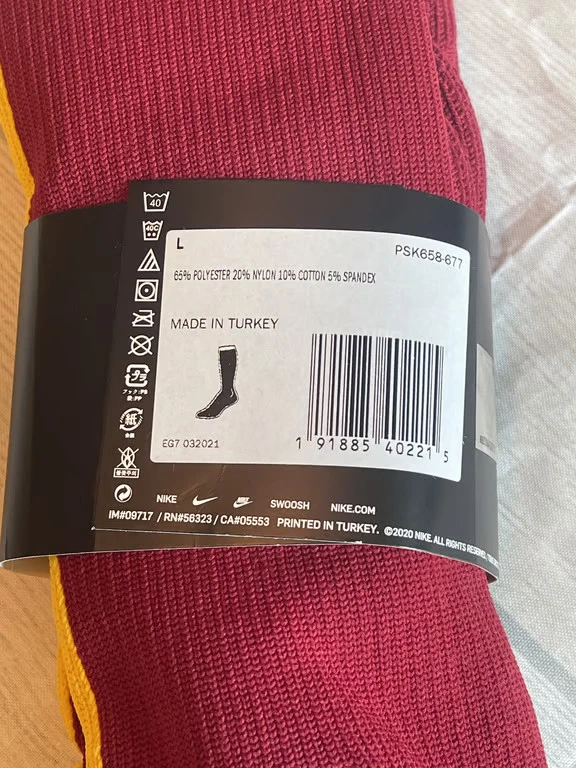 Calcetines Nike NBA para hombre, rojo/amarillo, talla grande PSK658-677 S65 Foto 4 de 4