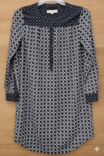 LOFT Women’s Size Small Black & White Medallion Geo Print Tunic Dress S