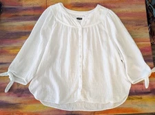 ⭐Talbots Womens Long Sleeve Top Shirt Blouse 100% COTTON Lightweight Button Up 