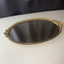 Vintage Matson Gold Filigree Hollywood Regency Oval Vanity Or Wall Mirror