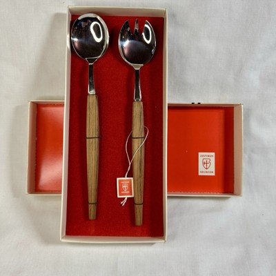 Large German Salad Serving Fork And Spoon Salatbesteck Justinus Solingen MCM NEW