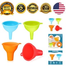 Silicone Funnels 4 Pack Wide Mouth Funnels Small Large Multi Color