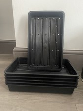 6 Seed Starter Trays Propagation bedding  planting  With Drainage Holes 37cm