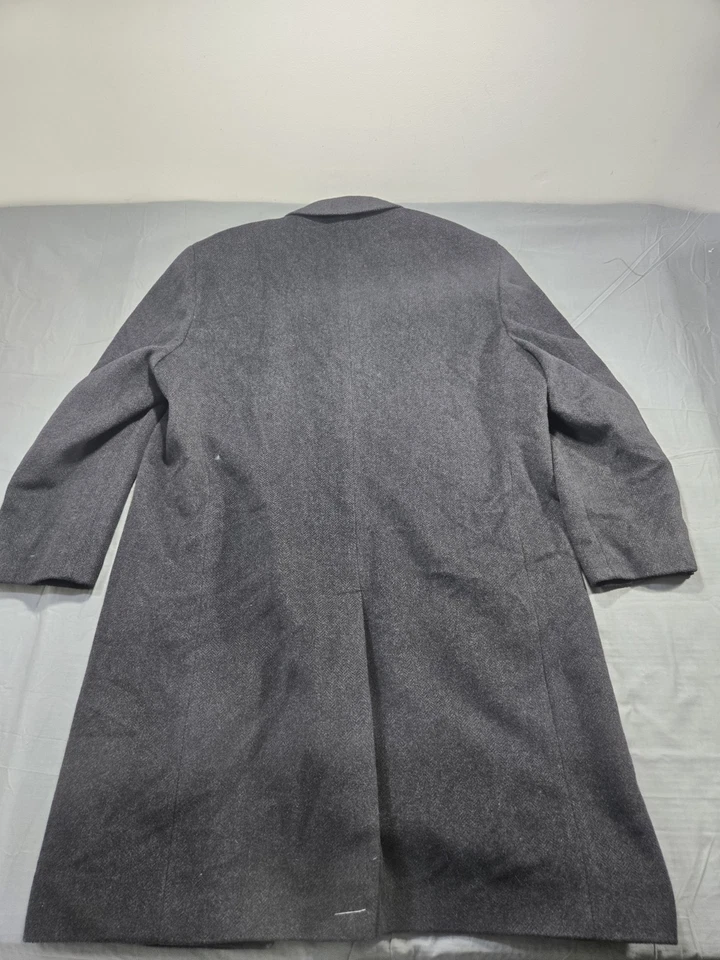 Ralph Lauren Coat Mens 48R Gray Cashmere Wool Italy Herringbone Jacket Over - Image 2 of 4