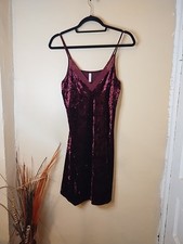 xhilaration women's burgundy crushed velvet slip dress size medium
