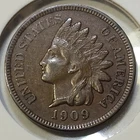 1909 Indian Head Cent - AU - 4 Diamonds,  Sharp Details! **Semi-Key Date**