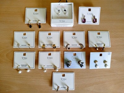 12x verschiedene(Paket 4x) TOSH Ohrstecker 18 Karat Vergoldet -NEU- NP ca.280 