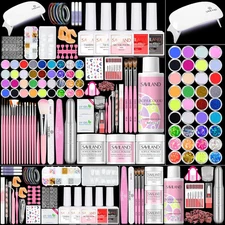 Paquete De Uñas Acrilicas Kit De Esmalte Profesional Para Pinceles Set Rutilar