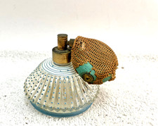 VTG DiVilbiss Ribbed Glass & Enamel Perfume B...