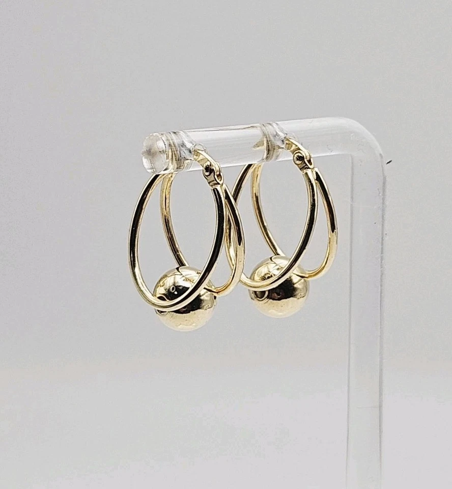 Висячие серьги-кольца Jacmel JCM из чистого серебра с разделенным хвостовиком 15,4 мм - Изображение 2 из 4