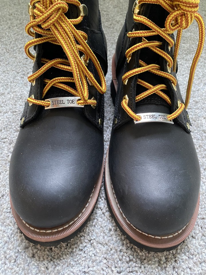 New AdTech Men’s Size 8 W Steel Toe Logger Water Oil Resistant Safety