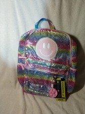 WONDER NATION 17in Back Pack w/ Padded Tech Sleeve Smiles  Rainbows One Size 