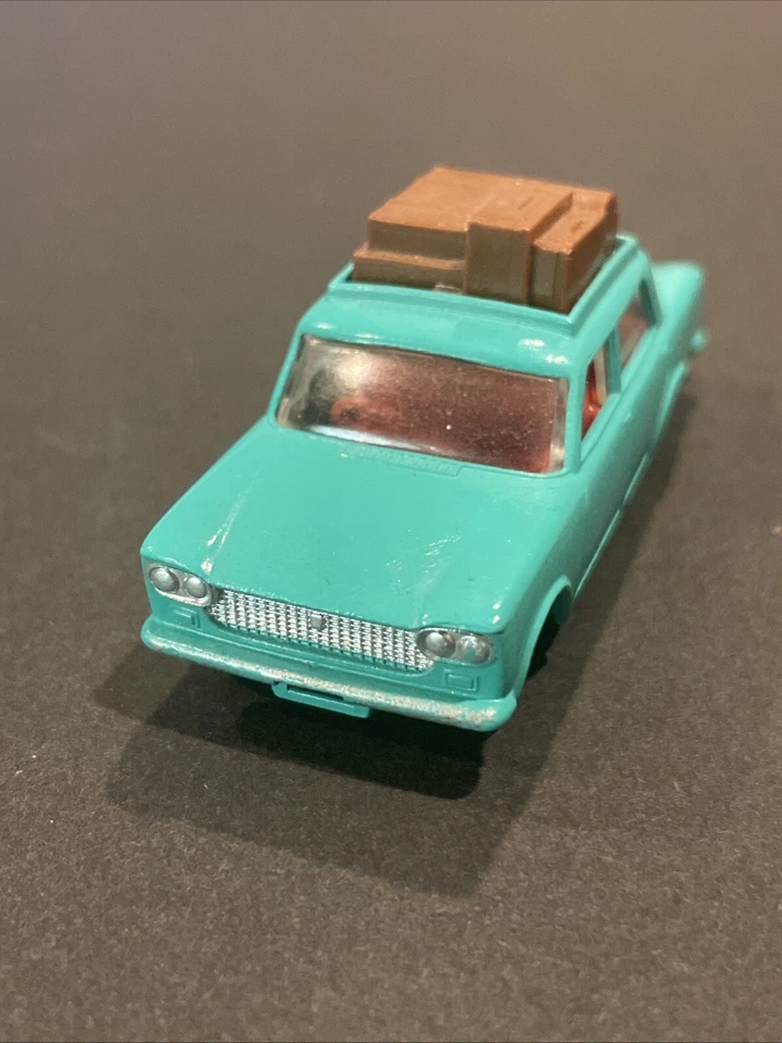 MATCHBOX LESNEY NO. 56 FIAT 1500 With Luggage Rack and No23 Caravan Trailer NM - Image 3 of 4