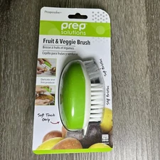 Prep Solutions Soft Grip Fruit & Veggie Brush 4.25 in x 2.5 in (Green) New