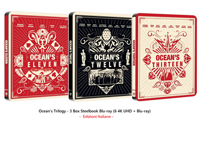 Ocean's Trilogy - Sammlung 3 Steelbook Boxen (3 4K Ultra HD + 3 Blu-Ray)