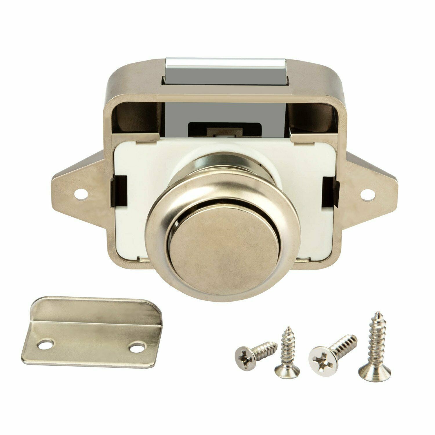 5-20X Push Button Catch Locks Latch Knobs Drawer Cupboard Cabinet Door Campervan