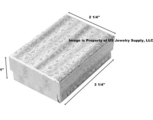 Wholesale 1000 Silver Cotton Fill Jewelry Packaging Gift Box 3 1/4 x 2 1/4 x 1