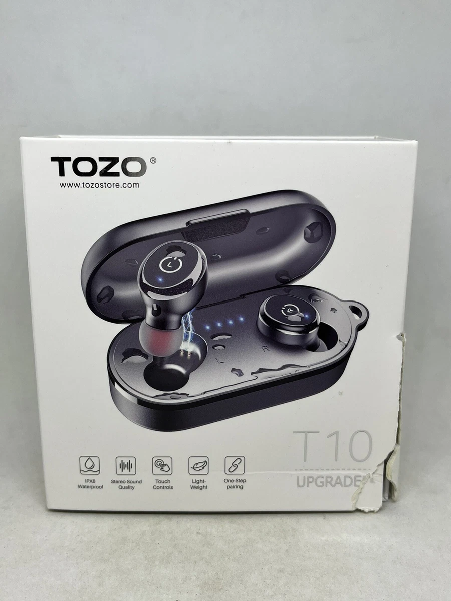 TOZO T10 White Bluetooth 5.0 Wireless Earbuds with Wireless Charging Case  IPX8.