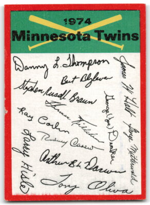 1974 Topps #NNO Minnesota Twins CL Team Checklist Two Stars *VG-EX, MARKED* 3AK1