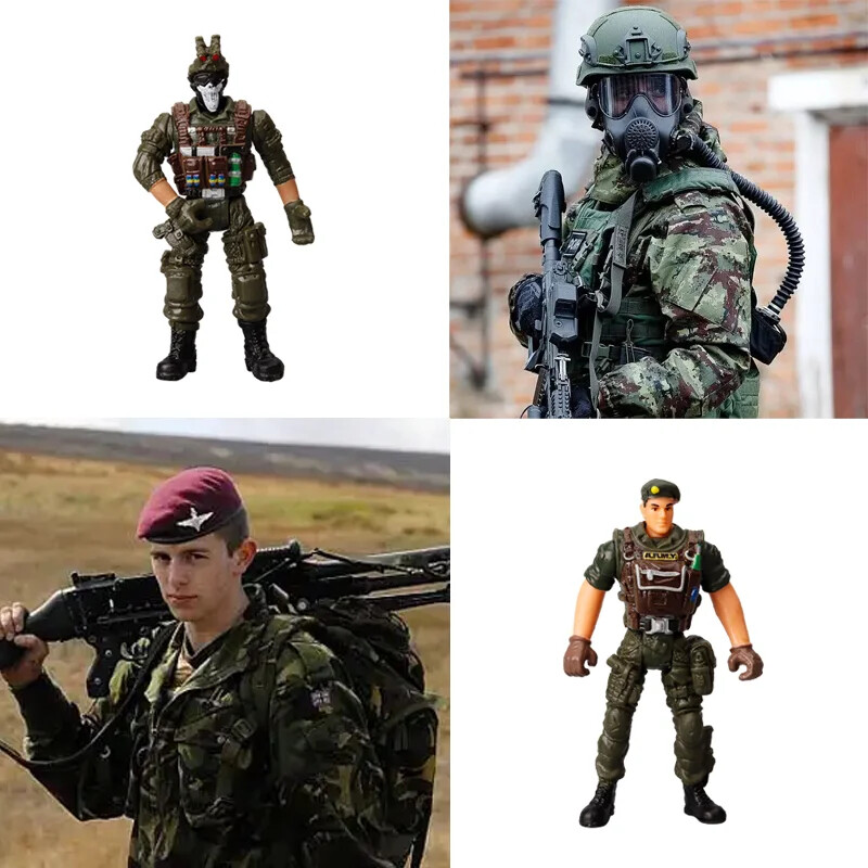 4Pcs Soldier Command Mini Action Figures Modern Army Combat Military ...