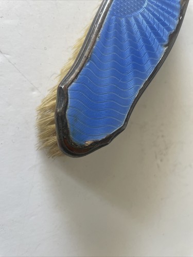 Guilloche Vivid Blue Sunburst Enamel Clothes Brush - Picture 10 of 13