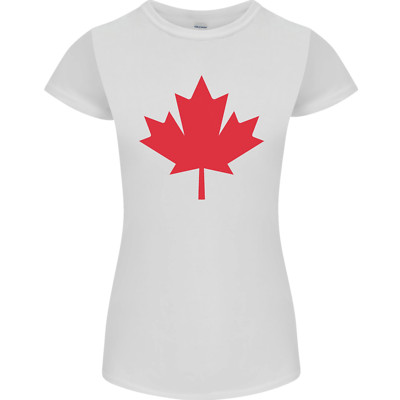 Canadian Flag Canada Maple Leaf Womens Petite Cut T-Shirt
