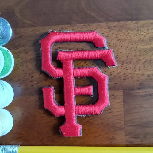 Parche rojo de los Gigantes de San Francisco SF 3D parche acolchado MLB béisbol hierro 2,75x3" - Imagen 1 de 4