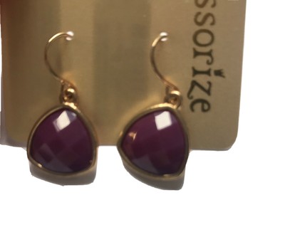 ACCESSORIZE Ohrringe Gold Hell Lila  Pink Stein NEU & OVP