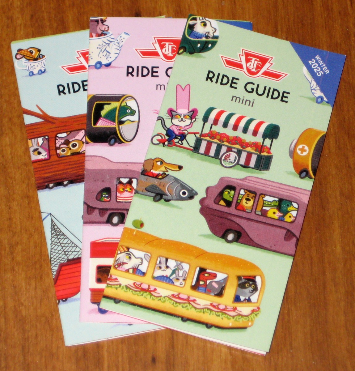 3x Lot TTC Subway Ride Guide Mini Map Winter 2025 - Toronto