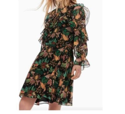 Scotch & Soda Ruffle Floral Print Dress Size L