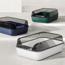 Large Open Cat Litter Box High Sided Deep Pan Toilet Anti-Splashing Potty Tray