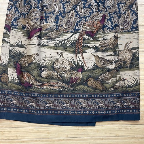 Vtg Bentley Arbuckle Wrap Midi Skirt Paisley Pheasant/Bird Size 6 Wool Blend - Picture 9 of 10