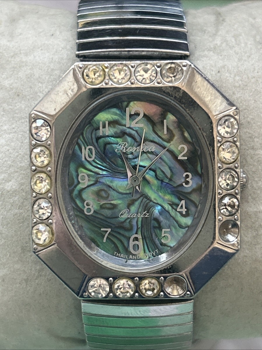 Vintage Ronica Abalone Shell Watch Beautiful Vintage Ladies Abalone Ronica Quartz Watch With  main image 3