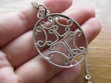 Vintage, Sterling Silver, Scottish, St Magnus Cross Pendant w/ Chain Ola Gorie