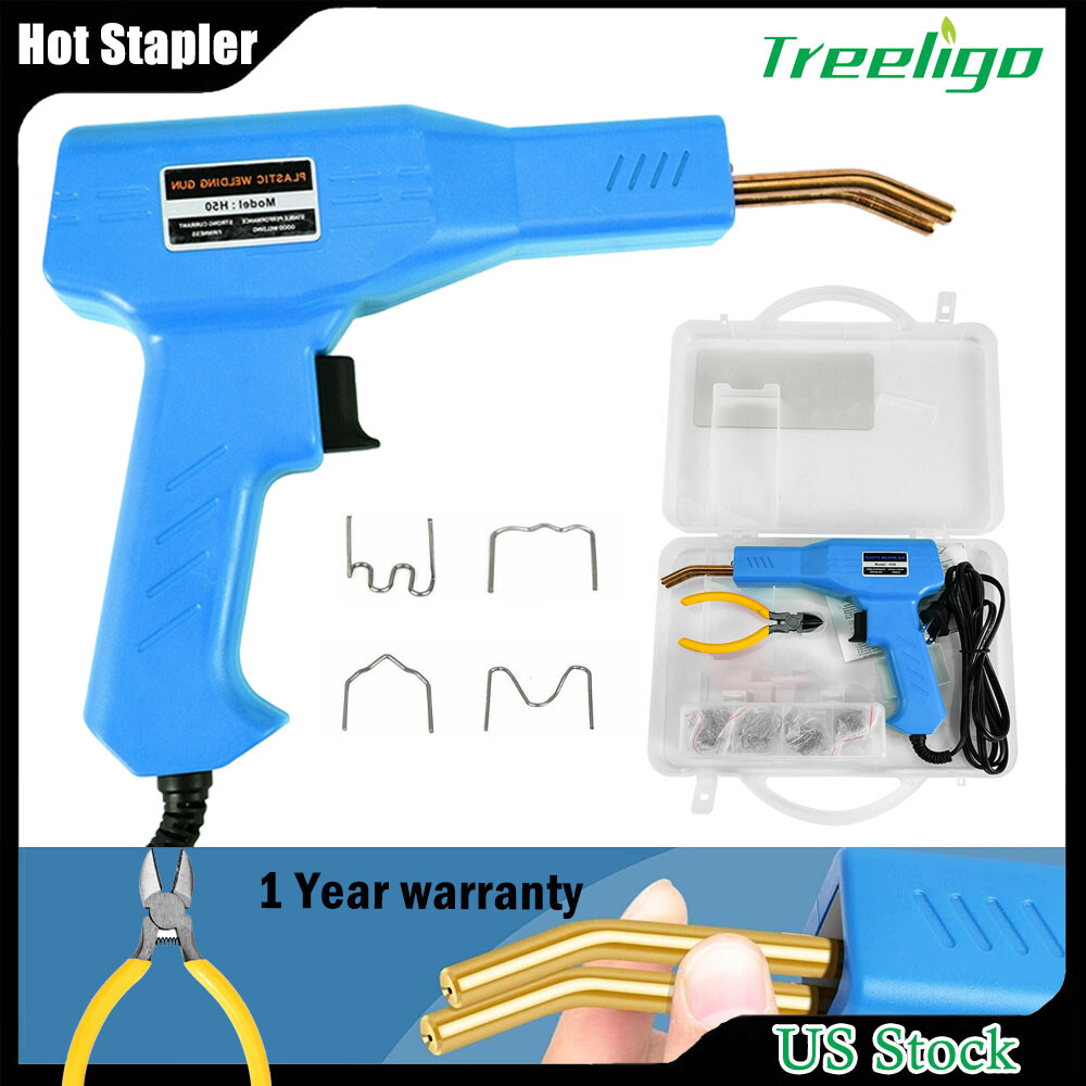 Blue Stapler Car Bumper Fender Fairing Welder Gun Plastic Repair Kit+200 Staples-image