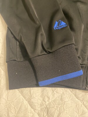 RARE Black And Blue Majestic Texas Rangers Jacket | eBay