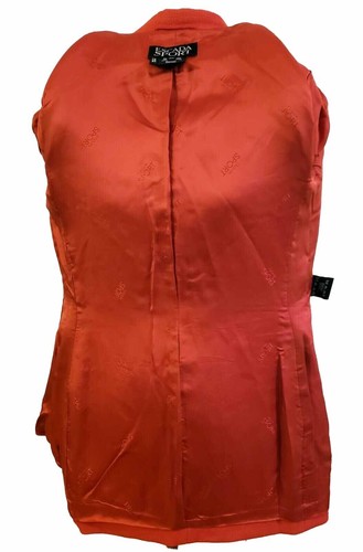 Giacca blazer ESCADA Sport 34 rosso brillante arancione bottoni oro 100% lana usata in ottime condizioni $799 - Foto 4 di 9