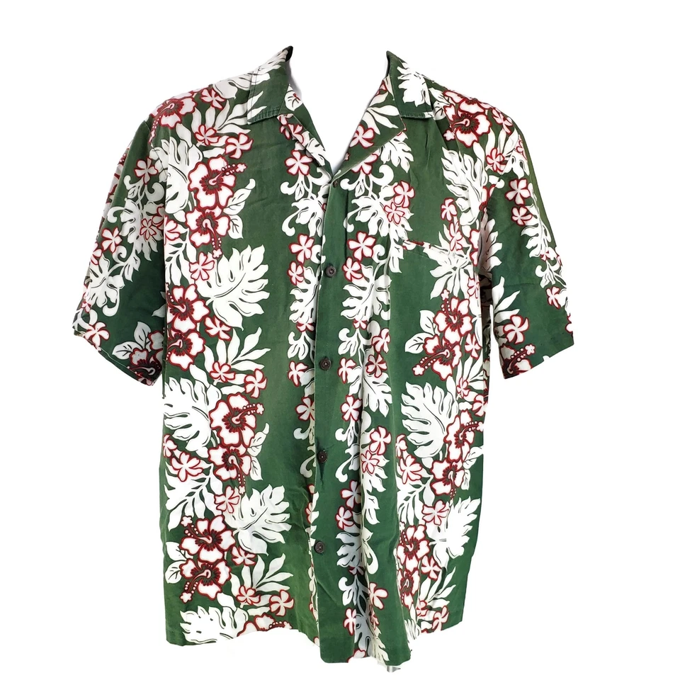 Camisa Aloha Hawaiana Royal Creations 2XL Vintage Floral Hoja de Hibisco Frondas Foto 2 de 4