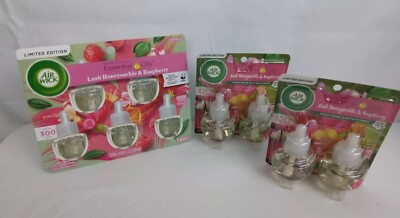 Air Wick Plug in Scented Oil Refill Lush Honeysuckle and Raspberry 9 Refills